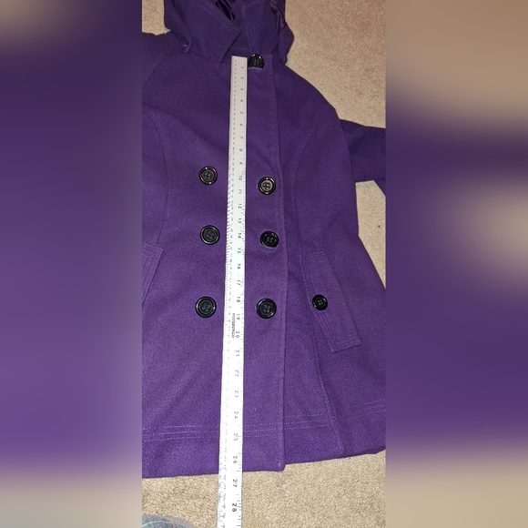 1 Madison Purple Peacoat Coat W/ Detachable Hood / XL - Picture 7 of 10